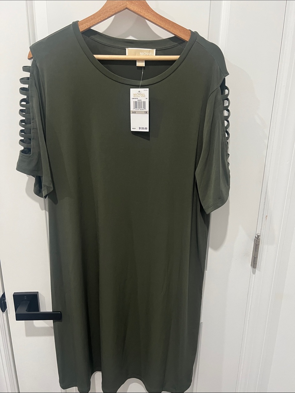 Michael‎ Kors Olive Ladder-Sleeve Knit Dress Size 1X NWT